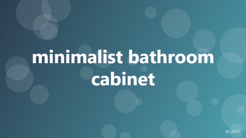 minimalist bathroom cabinet