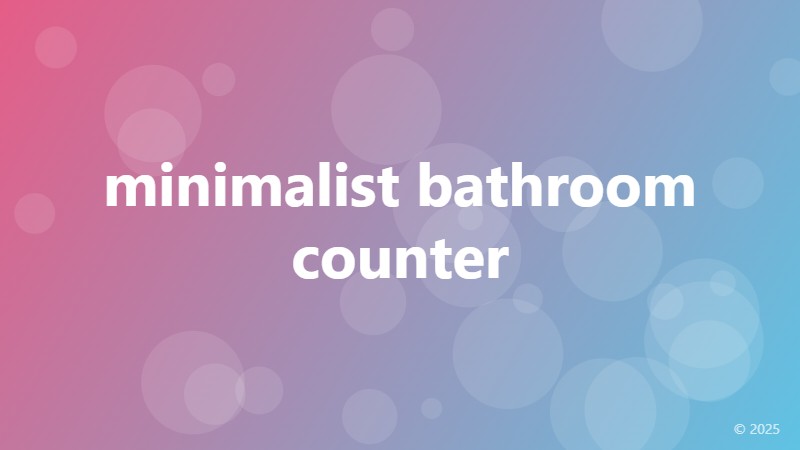 minimalist bathroom counter