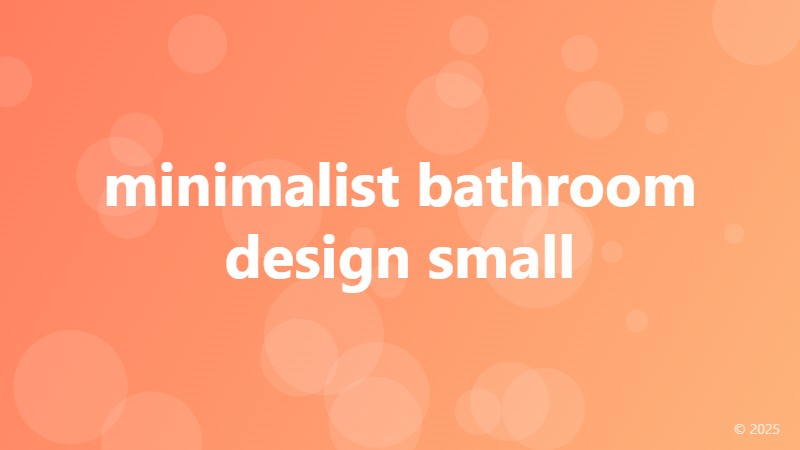 minimalist bathroom design small