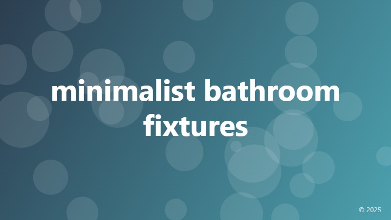minimalist bathroom fixtures