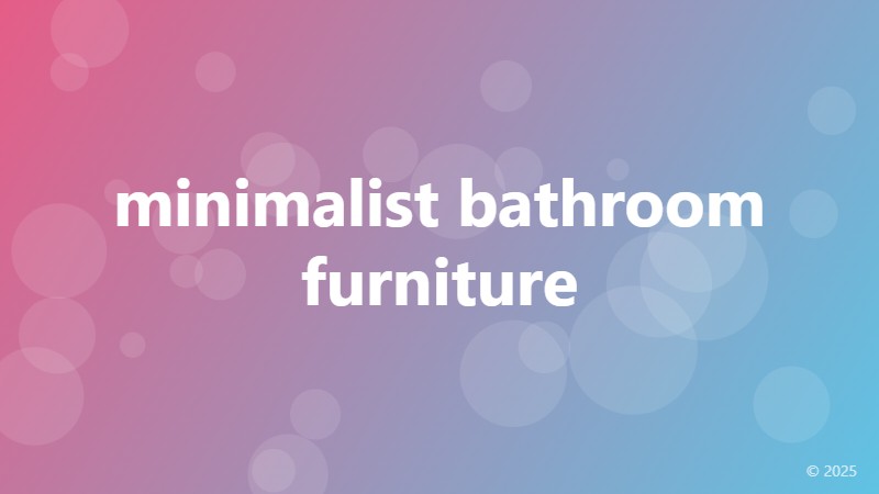 minimalist bathroom furniture