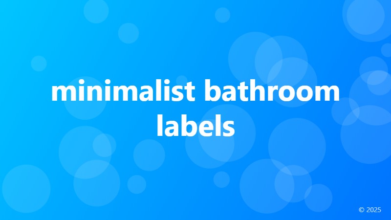 minimalist bathroom labels