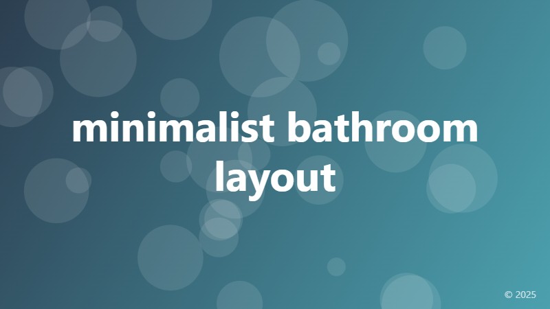 minimalist bathroom layout