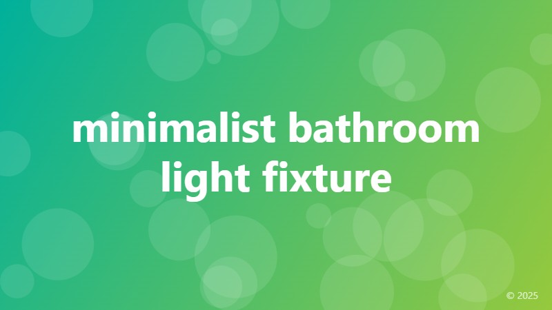minimalist bathroom light fixture