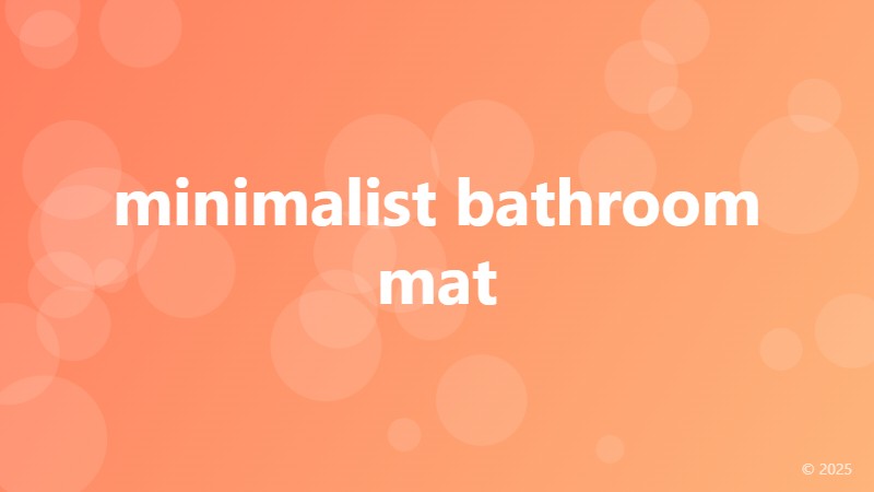 minimalist bathroom mat