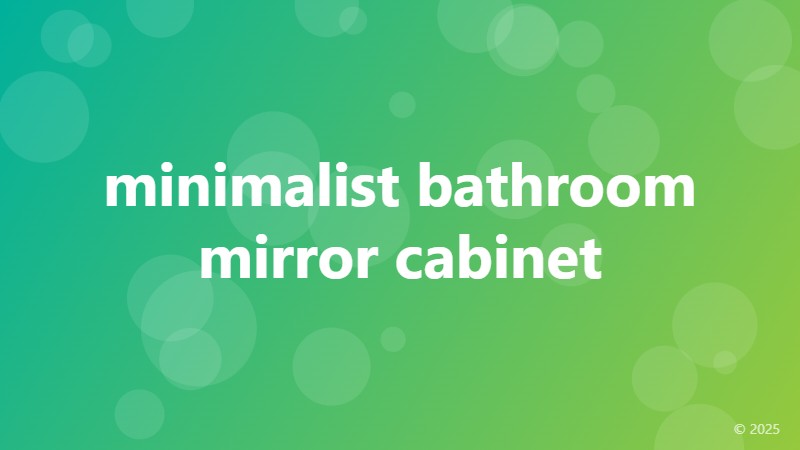 minimalist bathroom mirror cabinet