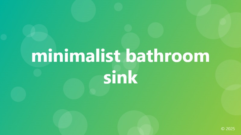 minimalist bathroom sink