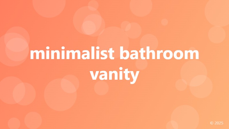 minimalist bathroom vanity