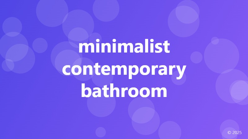 minimalist contemporary bathroom