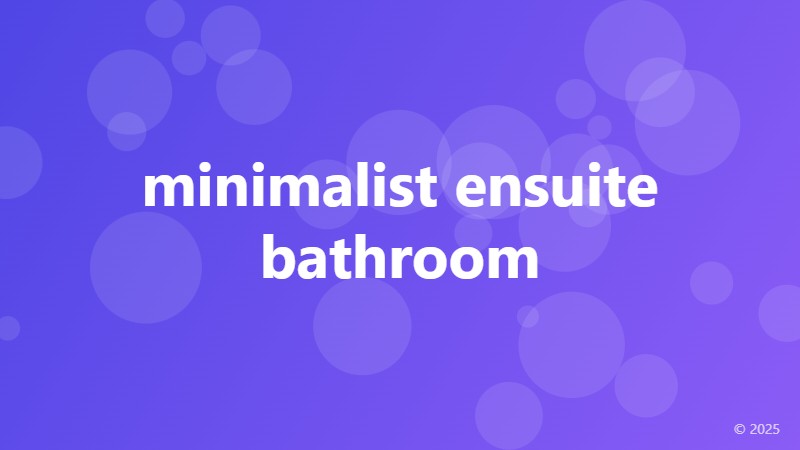 minimalist ensuite bathroom