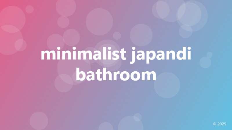 minimalist japandi bathroom
