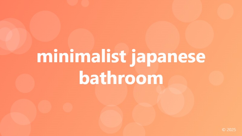 minimalist japanese bathroom