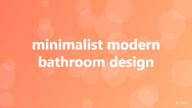 minimalist modern bathroom design