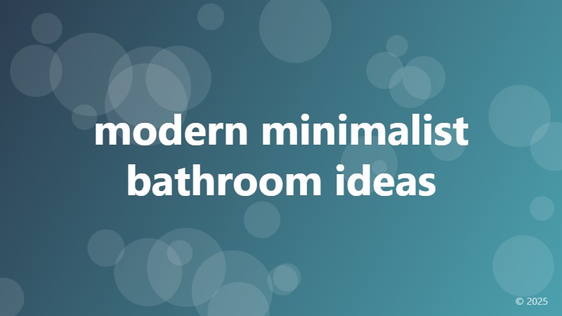 modern minimalist bathroom ideas