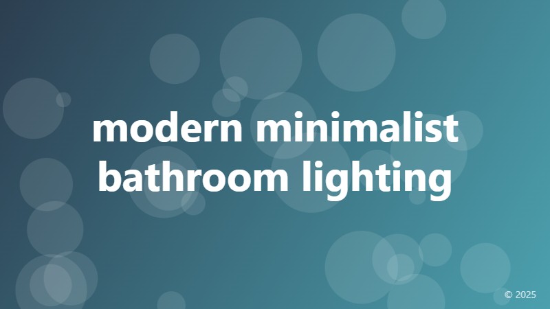 modern minimalist bathroom lighting
