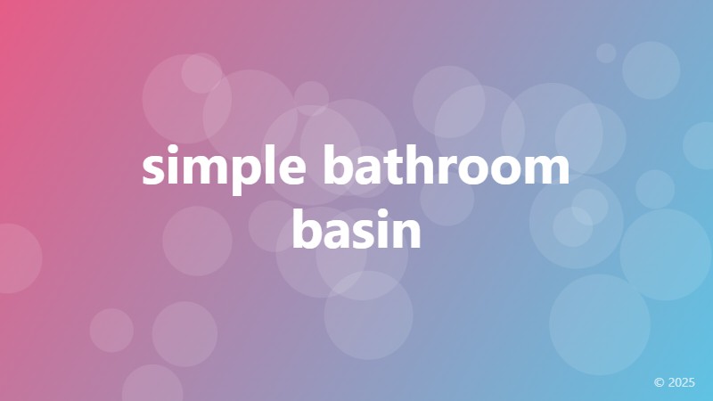 simple bathroom basin