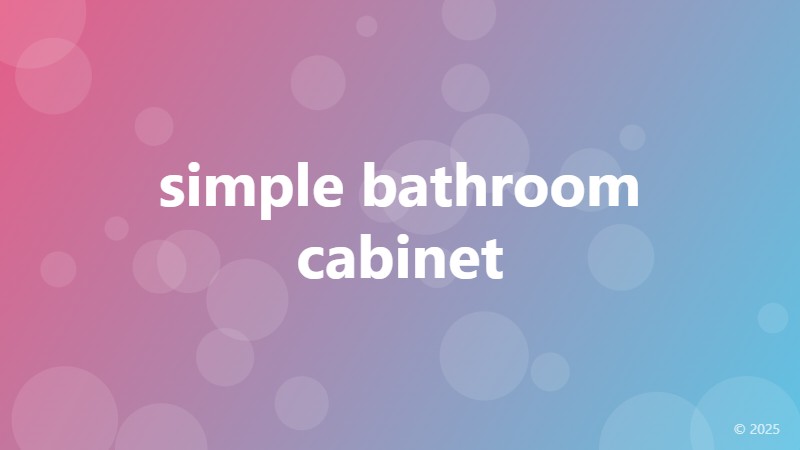 simple bathroom cabinet