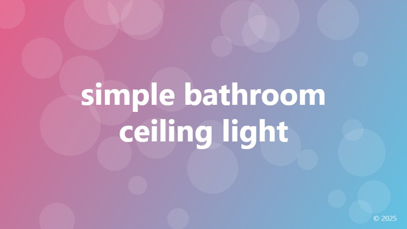 simple bathroom ceiling light