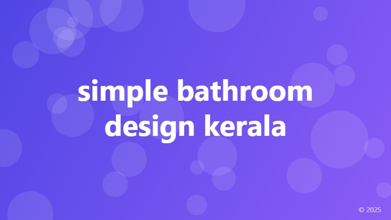 simple bathroom design kerala