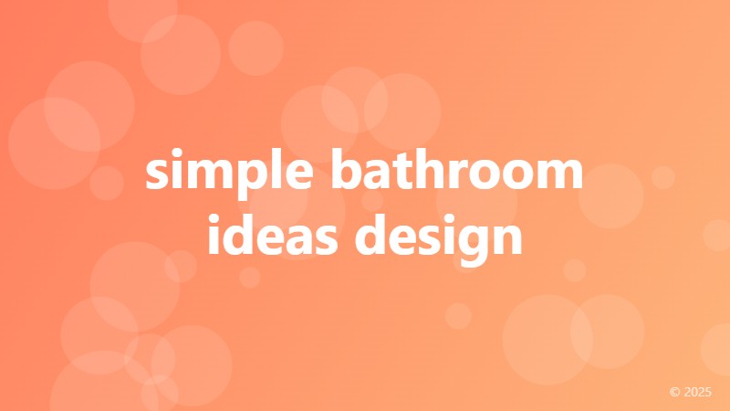 simple bathroom ideas design