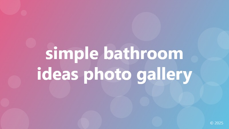 simple bathroom ideas photo gallery