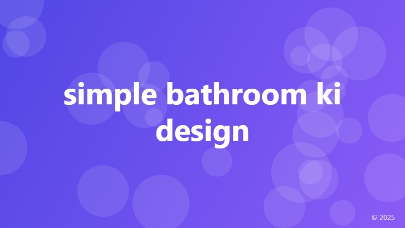 simple bathroom ki design