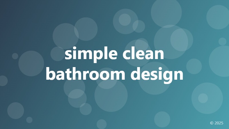simple clean bathroom design