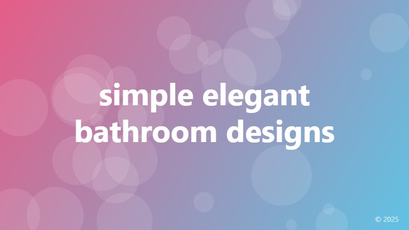 simple elegant bathroom designs