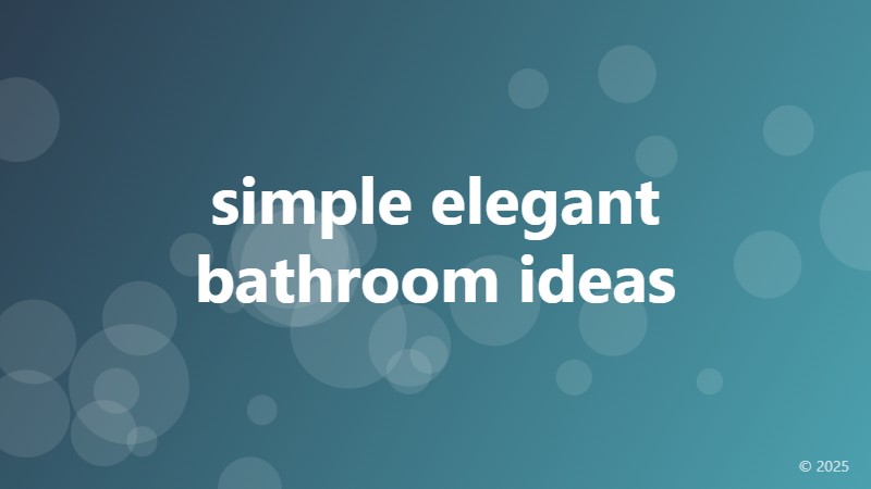 simple elegant bathroom ideas