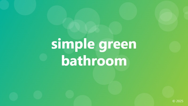 simple green bathroom
