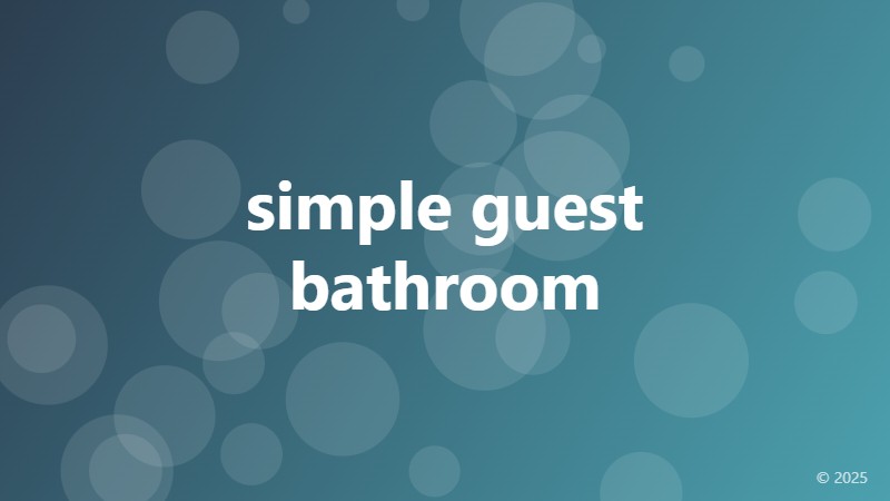 simple guest bathroom