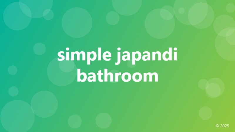 simple japandi bathroom