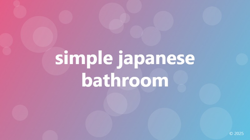 simple japanese bathroom