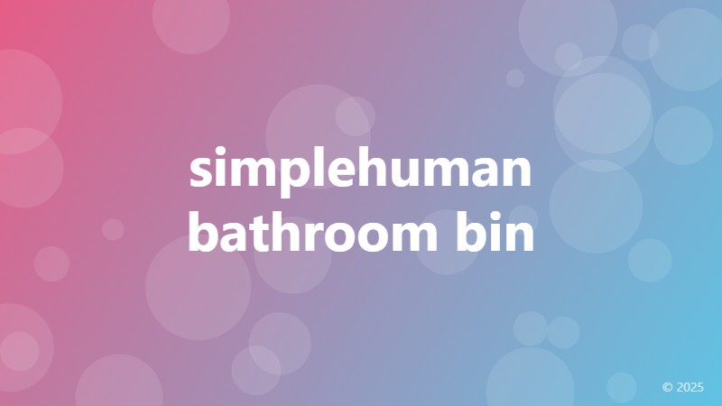 simplehuman bathroom bin