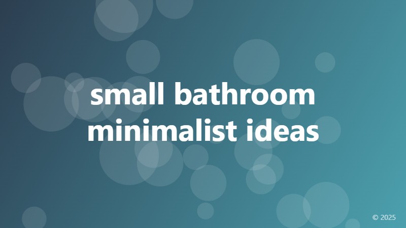 small bathroom minimalist ideas